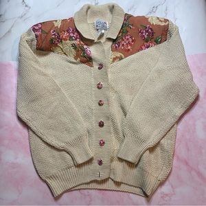 Vintage floral sweater cardigan